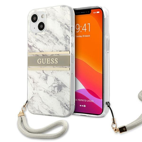 Guess GUHCP13SKMABGR iPhone 13 mini 5,4" szary/grey hardcase Marble Strap Collection
