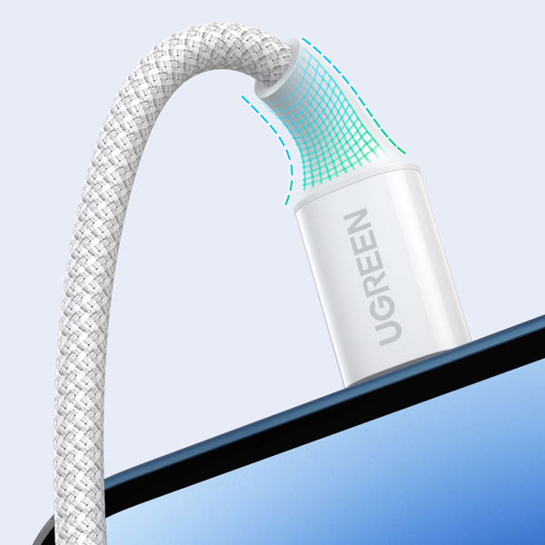 Ugreen US557 USB-C / USB-C PD-Kabel 100 W 0,5 m – weiß