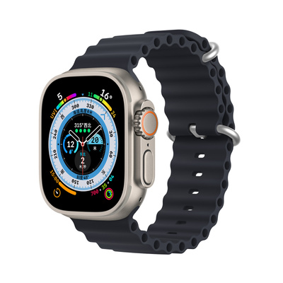 Dux Ducis Strap Watch 9 / 8 / 7 / 6 / 5 / 4 / 3 / 2 / SE (41 / 40 / 38 mm) Silikonband-Armband Grau (OceanWave-Version)