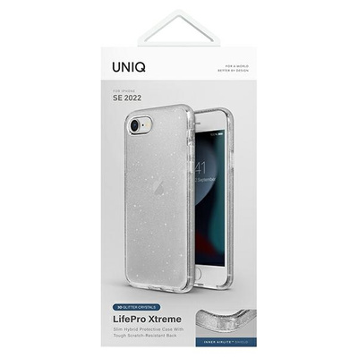 Uniq LifePro Xtreme Hülle für iPhone 7 / 8 / SE 2020 / SE 2022 – transparentes Silber
