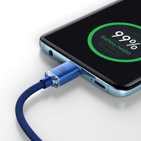 Kabel Baseus CAJY000703 USB-C - USB-C PD 100W 480Mb/s 2m - niebieski