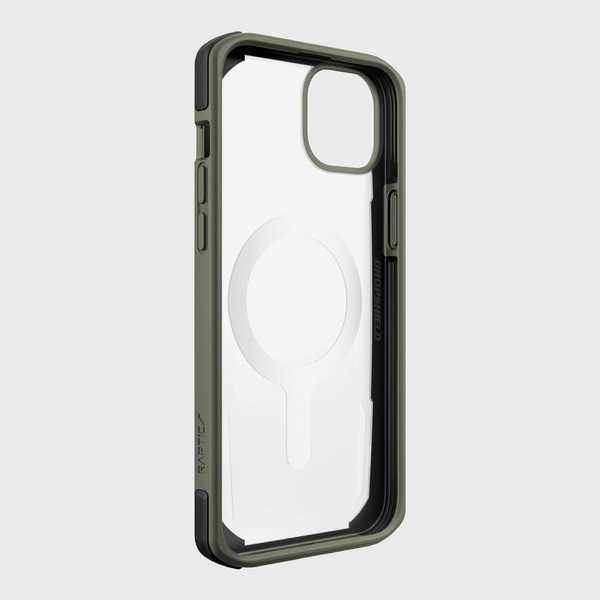 Raptic X-Doria Secure Case iPhone 14 mit gepanzerter MagSafe-Hülle grün