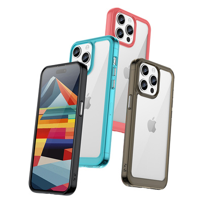 iPhone 15 Pro Outer Space reinforced case with a flexible frame - black