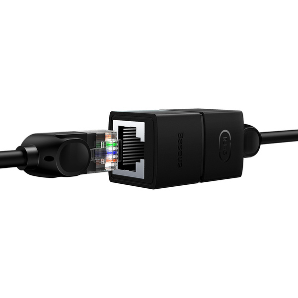 Złączka sieciowa łącznik kabli Ethernet RJ-45 Baseus AirJoy Series 2 szt. - czarna
