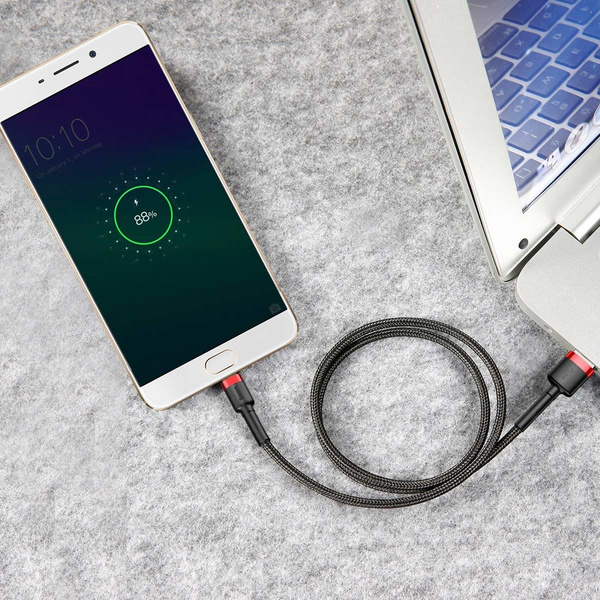 Baseus Cafule Kabel CAMKLF-C91 USB-A / Micro-USB 1,5A 2 m - Schwarz und Rot