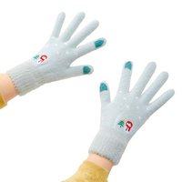 Winter-Telefonhandschuhe für Damen mit einem Schneemann und einem Weihnachtsbaum – grün