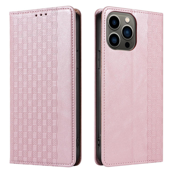 Magnetband-Hülle für Samsung Galaxy S23+ Flip Wallet Mini Lanyard Stand Pink