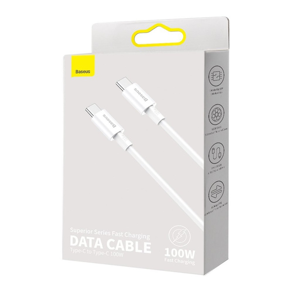 Baseus CATYS-C02 USB-C - USB-C PD QC FCP cable 100W 5A 2m - white