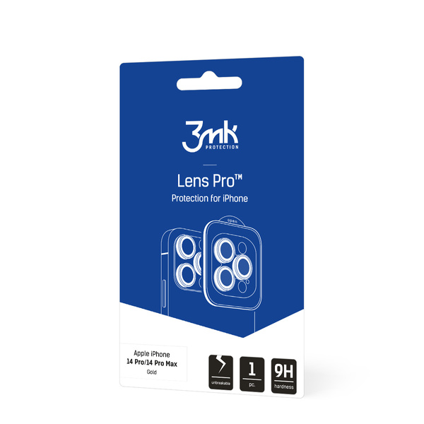 Osłona aparatu 3mk Lens Protection Pro na iPhone 14 Pro / 14 Pro Max - złota