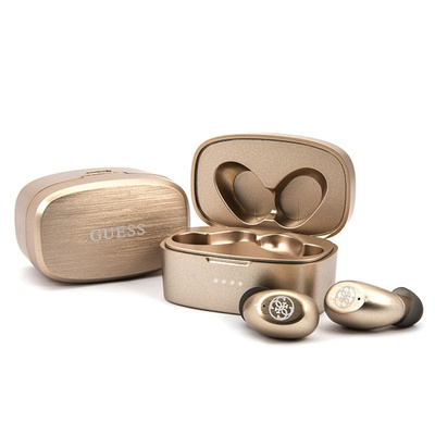Słuchawki Bluetooth Guess 4G TWS + stacja dokująca - złote