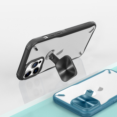 Nillkin Cyclops Case durable case with camera cover and foldable stand for iPhone 13 Pro blue