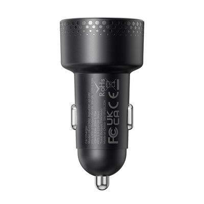 2x USB C 70W car charger with LED display Joyroom JR-CCD02 - black
