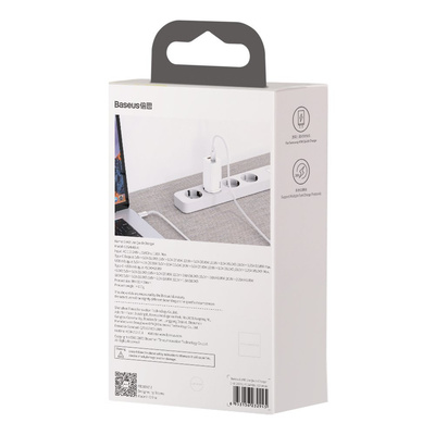 Baseus GaN2 Lite Fast 65W USB / USB Type C Quick Charge 3.0 Power Delivery (Galliumnitrid) weiß (CCGAN2L-B02)