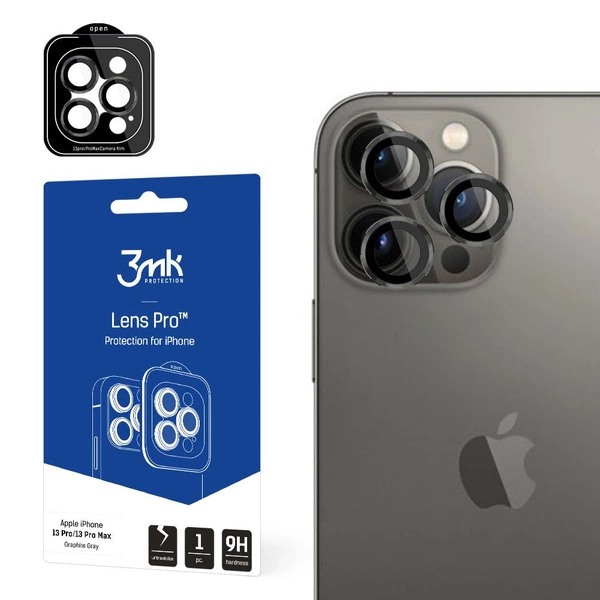 Kameraglas für iPhone 13 Pro Max / 13 Pro 9H für 3mk Lens Protection Pro Series Lens – Grau