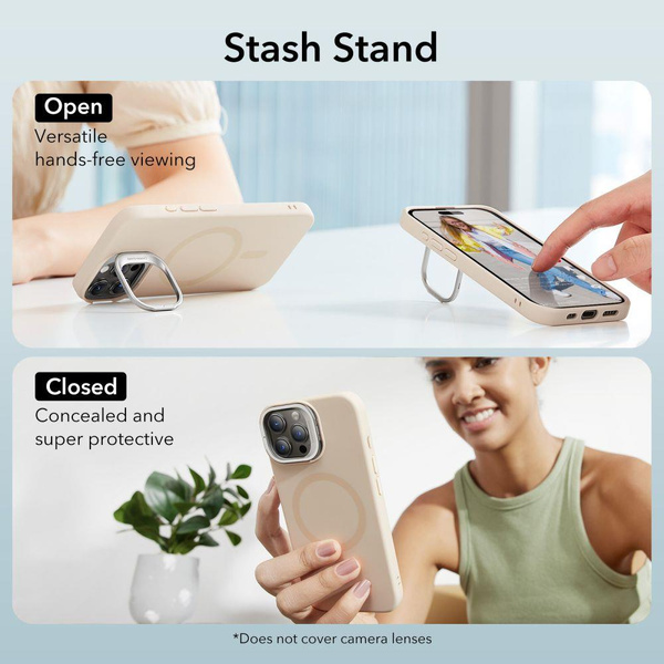 ESR Cloud Kickstand Halolock-Hülle mit MagSafe für iPhone 15 Pro Max – Beige