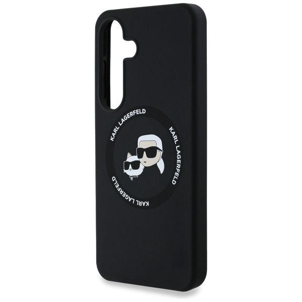 Etui Karl Lagerfeld Silicone Double Heads And Circle MagSafe Samsung Galaxy S25 czarny