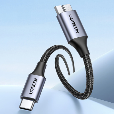 USB C / micro USB-B 3.0 cable Ugreen US565 5Gb/s 3A 1m - gray