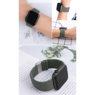 Braided Fabric Bracelet Strap Fabric Band for Apple Watch 42 / 44 / 45 / 49 mm - Orange