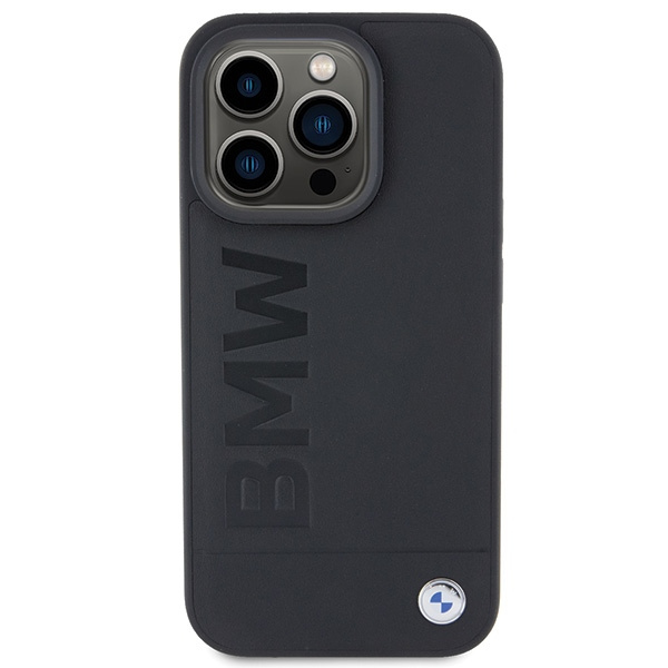BMW MagSafe Leather Hot Stamp case for iPhone 15 Pro Max - black 