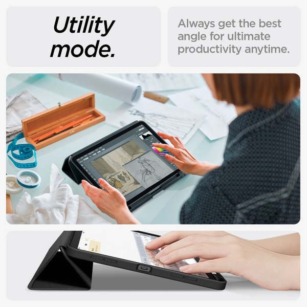 Spigen Urban Fit Hülle für iPad Air 10,9&#39;&#39; 4/5 2020-2022 / 11,6&#39;&#39; 2024 – Schwarz