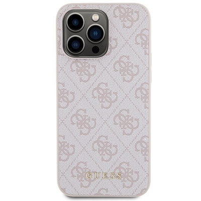 Guess 4G Metal Gold Logo case for iPhone 15 Pro Max - pink 
