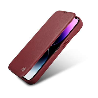 iCarer CE Premium Leather Folio Case iPhone 14 Plus Magnetic Flip Leather Folio Case MagSafe Red (WMI14220715-RD)