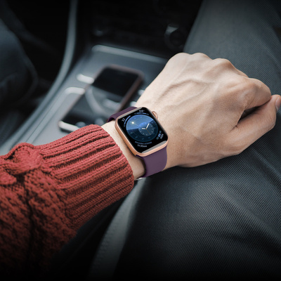 Silikonowa opaska Silicone Strap APS do Apple Watch 42 / 44 / 45 pasek bransoleta do zegarka - fioletowa