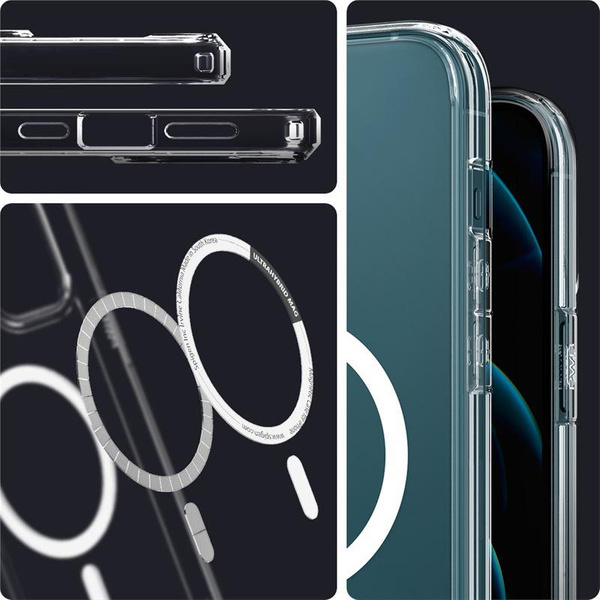 Etui Spigen Ultra Hybrid Mag z MagSafe na iPhone 12 Pro Max - białe