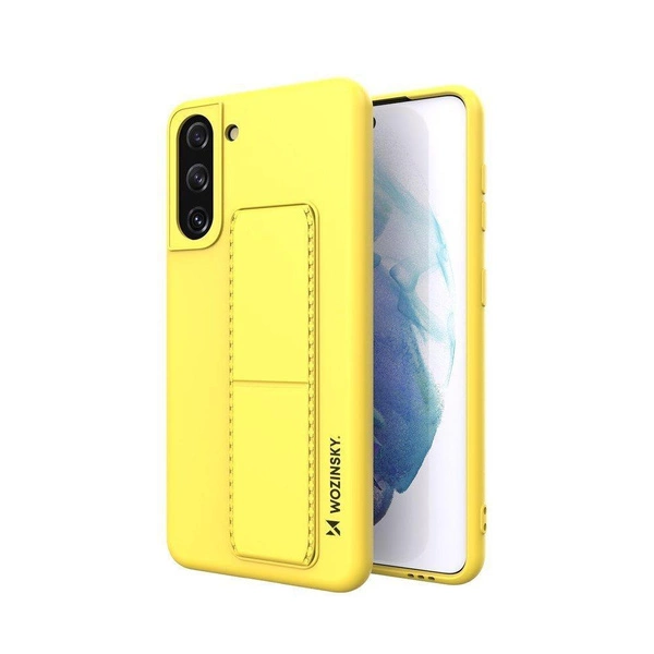 Wozinsky Kickstand Case Silicone Stand Cover for Samsung Galaxy S21 + 5G Yellow