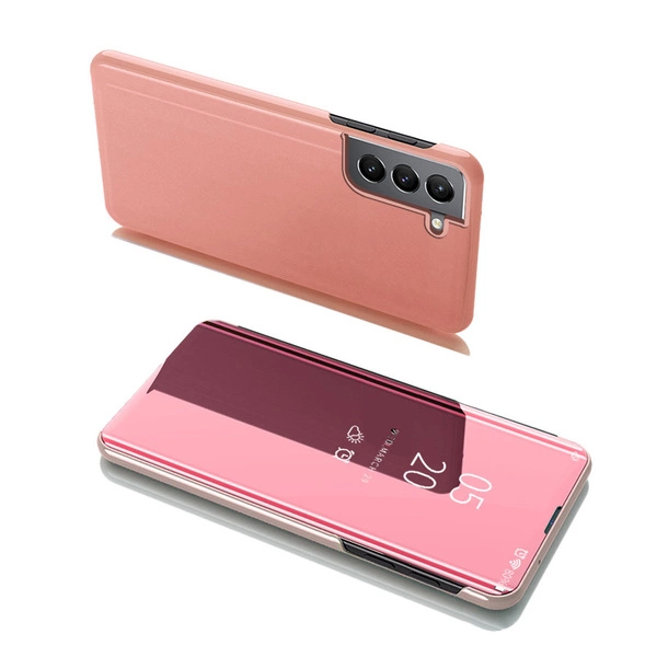 Clear View Custodia Flip Cover per Samsung Galaxy S22 + (S22 Plus) rosa