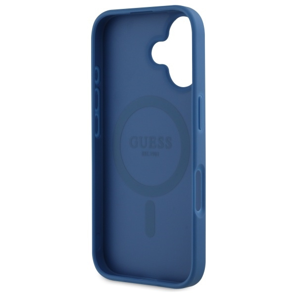 Guess GUHMP16SP4ROPEMCB iPhone 16 6,1&quot; blau/blaues Hardcase 4G Flowers Print MagSafe