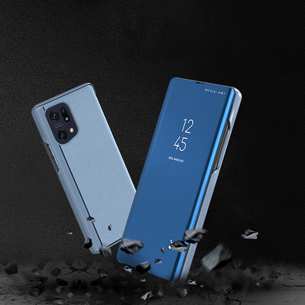 Clear View Case cover for Oppo Find X5 Pro cover with a flap black