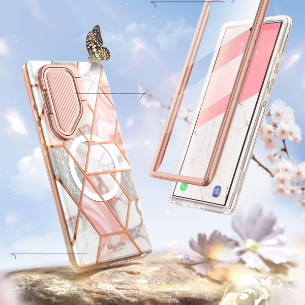 Supcase Cosmo Mag Case with MagSafe for Samsung Galaxy S24 Ultra - Pink Marble