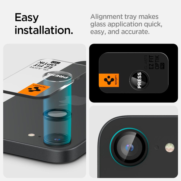 Spigen Optik Pro GLAS.TR &quot;Ez Fit&quot; Kamera-Cover 2er-Pack für iPhone 16e - Schwarz