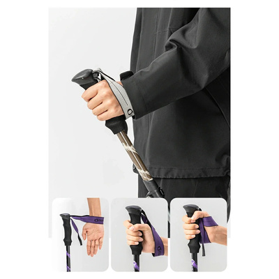 Kijki trekkingowe Qunature nordic walking aluminiowe 110 - 130 cm - brązowe