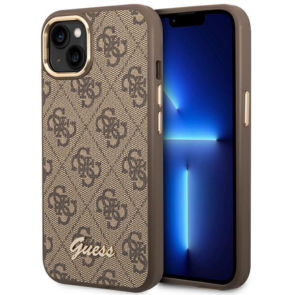 Guess GUHCP14MHG4SHW iPhone 14 Plus 6,7 &quot;braun / braunes Hartschalenetui 4G Vintage Gold Logo