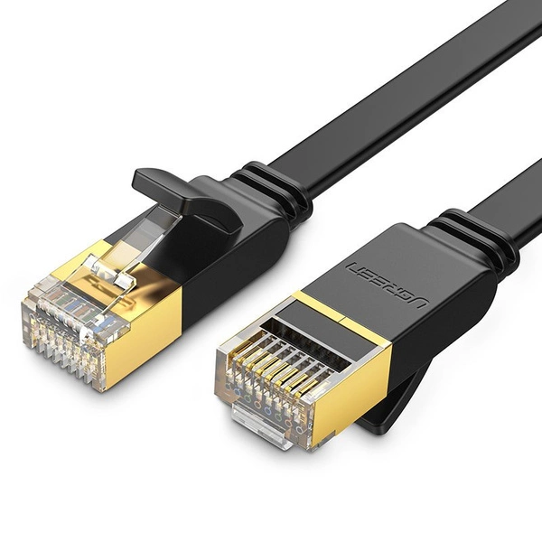 Cavo piatto Ugreen Cavo di rete Internet Ethernet Patchcord RJ45 Cat 7 STP LAN 10 Gbps 3 m Nero (NW106 11262)
