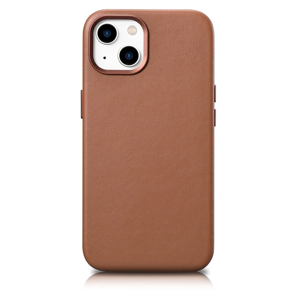 iCarer Case Lederhülle für iPhone 14 Plus Braun (MagSafe-kompatibel)