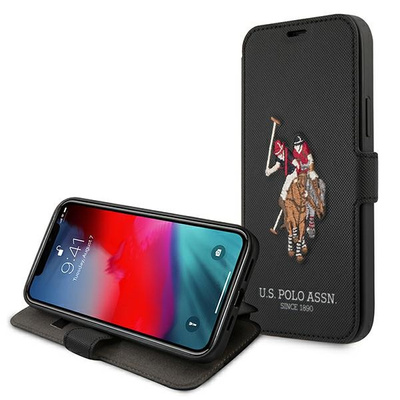 Etui U.S. Polo Assn. Embroidery Collection na iPhone 12 / iPhone 12 Pro - czarne