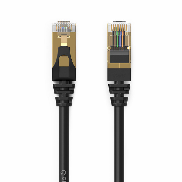 Orico PUG-C7 CAT7 10 Gbit/s RJ45 Ethernet-Netzwerkkabel, rund, 2 m, Schwarz
