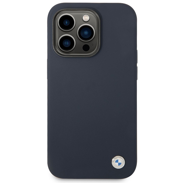 Case BMW BMHMP14XSILNA iPhone 14 Pro Max 6.7&quot; navy blue/navy Silicone Metal Logo MagSafe