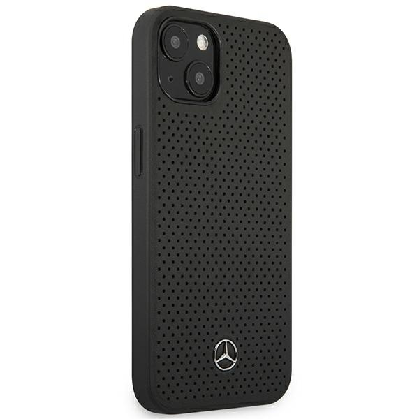 Etui Mercedes Leather Perforated na iPhone 13 - czarne
