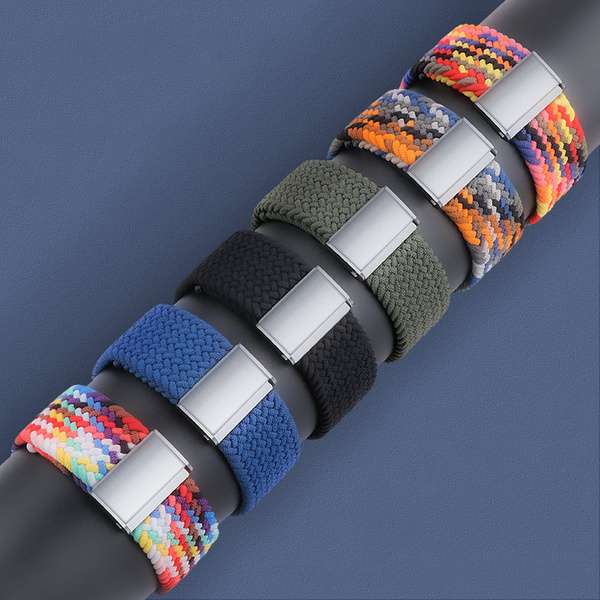 Pleciony materiałowy pasek bransoletka Strap Fabric opaska do Apple Watch 38 / 40 / 41 mm - multikolor