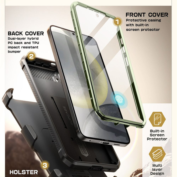 Etui Supcase Unicorn Beetle Pro 2-set na Samsung Galaxy S25 - oliwkowy