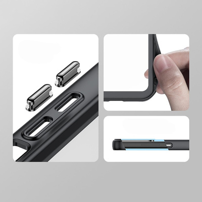 iPhone 15 Pro Max Weltraumverstärkte Hülle mit flexiblem Rahmen – Blau