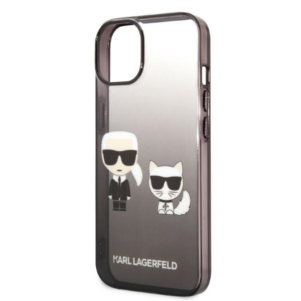Karl Lagerfeld KLHCP14STGKCK iPhone 14 6,1&quot; Hardcase schwarz / schwarz Gradient Ikonik Karl &amp; Choupette