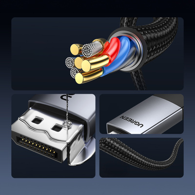 Ugreen DP119 15773 DisplayPort / HDMI 4K 60Hz Kabel 1m - Grau