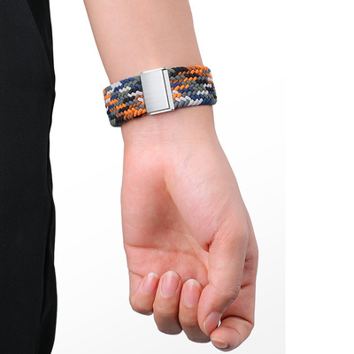 Pleciony materiałowy pasek bransoletka Strap Fabric opaska do Apple Watch 38 / 40 / 41 mm - multikolor