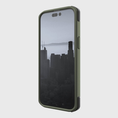 Raptic X-Doria Secure Case für iPhone 14 Pro Max mit gepanzerter MagSafe-Hülle grün