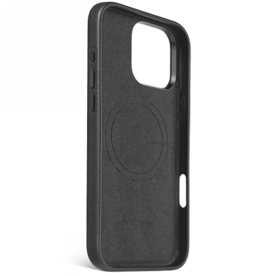 Decoded Leder-Backcover-Hülle mit MagSafe für iPhone 16 Pro Max – Schwarz